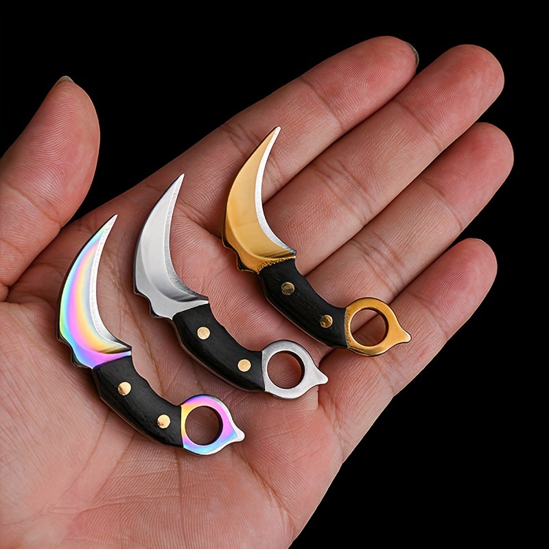 Bushcraft Knife Fixed - 미니 칼 키 체인 포켓 나이프